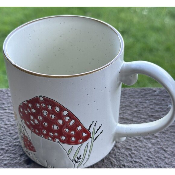 Portobello Mushroom Garden Speckled Stoneware Mug Cup Jumbo 20 oz NEW - Picture 2 of 6
